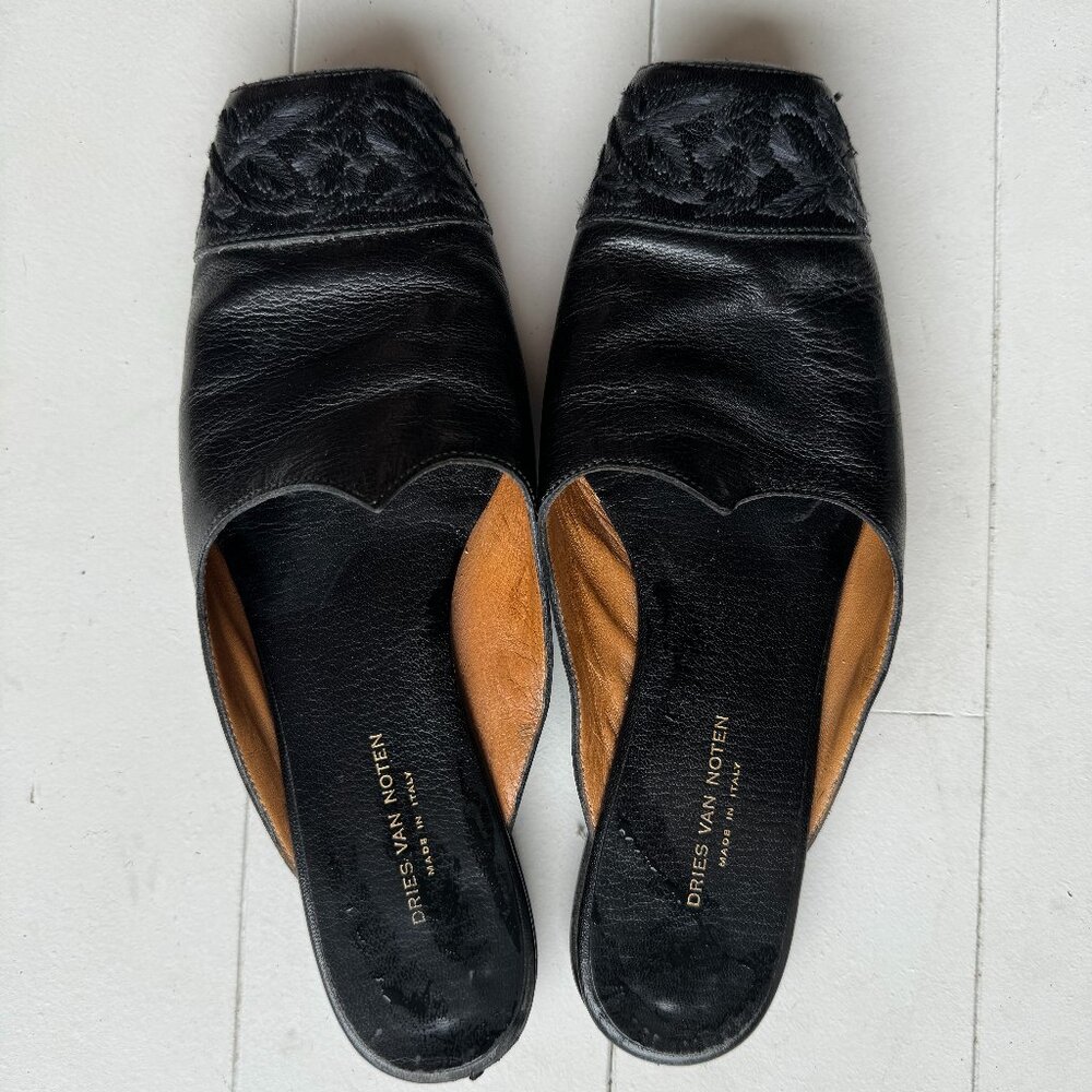 Leather slides